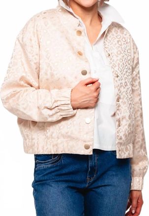 Esqualo Fancy Jaquard Bomber Jacket In Ivory