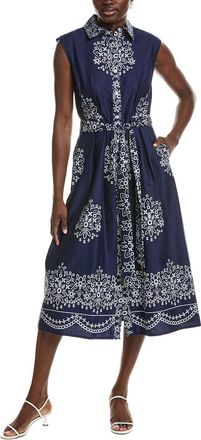 Jones New York Printed Pleated Shirtdress