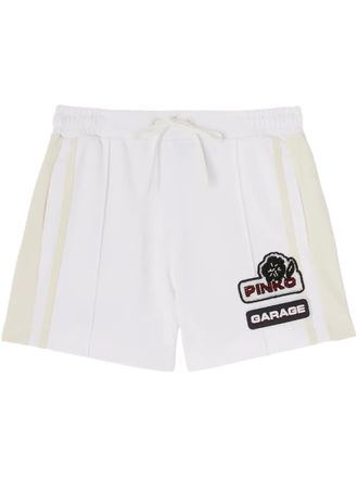 Pinko logo-patch shorts - women - Fabric - S - White