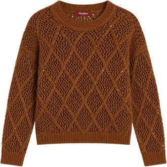 Max Mara Ellade Ronde Hals Trui - Dames - Ronde hals truien - Bruin - M - Wol - Truien & Vesten