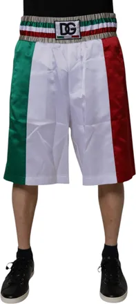 Dolce & Gabbana Mens Multicolor Italia Polyester Bermuda Shorts