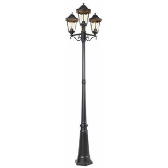 QAZQA Clásico/Antiguo Farol de exterior negro 220 cm 3 luces IP44 - Havana Vidrio /Aluminio Alargada Adecuado para led Max. 3 x 60 Watt - Qazqa