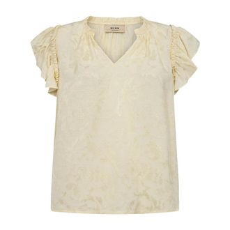 Mos Mosh Elegant Lemon Icing Jacquard Blouse - female - MOS MOSH - Blouses - Beige - M - Blouses & Shirts