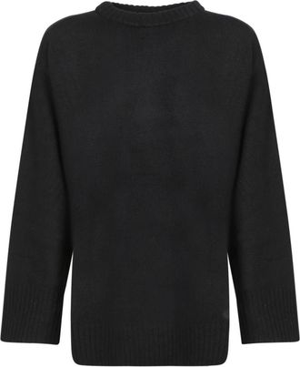 Loulou Studio Safi Sweater - Dames - Ronde hals truien - Zwart - S - Wol - Truien & Vesten