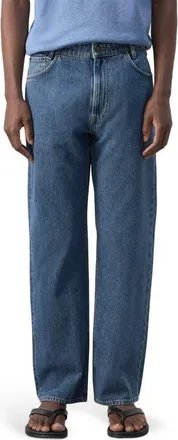 Mango Relaxed Straight Leg Jeans in Dark Blue at Nordstrom, Size 34