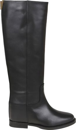 Via Roma 15 Smooth Leather Internal Wedge Knee-High Boots