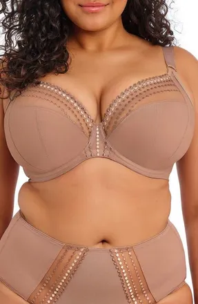 Elomi Matilda Full Figure Underwire Plunge Bra in Pralin at Nordstrom, Size 36Hh