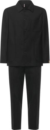 Santaniello Kostuums, Heren, Zwart, M, Single-Breasted Coats