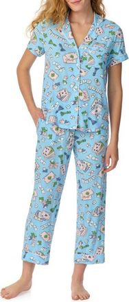 Kate Spade New York print crop pajamas in Blue Print at Nordstrom, Size X-Small