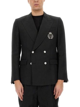 Dolce & Gabbana Black Peaked Lapel Blazer
