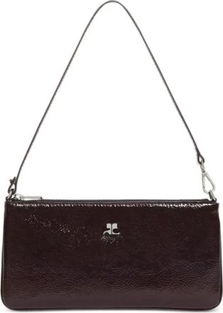 Courr&egrave;ges Zipped Naplack Pouch - Dames - Schoudertassen - Bruin - ONE Size - Katoen - Tassen