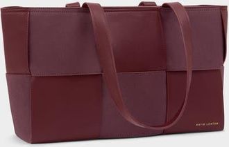 Katie Loxton Taya Hand Woven Suedette Tote Bag in Cherry at Nordstrom