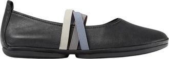 Camper Ballerina Shoes, female, Black, 8 UK, Black Crisscross Strap Flats