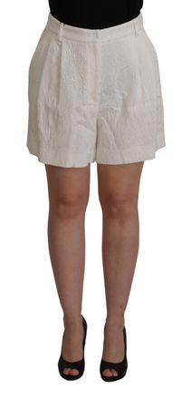 Dolce & Gabbana Witte Hoge Taille Culotte Katoenen Dames Shorts