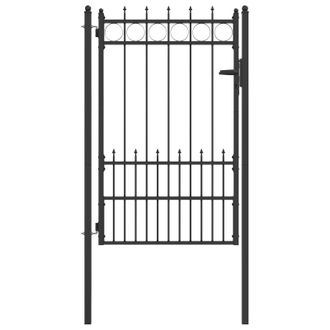 vidaXL Puerta De Cerca Horst Acero Negro Con Cerradura Vidaxl