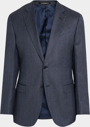 Emporio Armani Men & apos;s Wool Textured Single-Breasted Sport Coat