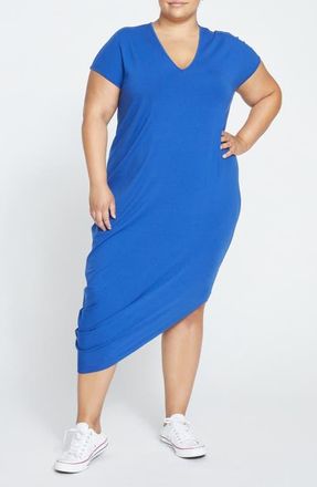 Universal Standard Geneva Asymmetric T-Shirt Dress in Lapis at Nordstrom, Size 4Xl