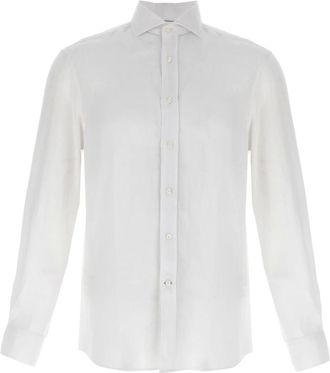 Brunello Cucinelli Heren, Overhemden, Wit, Maat: 2XL Linnen