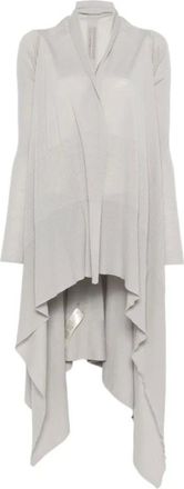 Rick Owens Cardigans, female, White, Size: M Draped Knit Cardigan