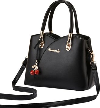 Generic Stylish Womens Leather Tote Bag Elegant Satchel Purse For Ladies Daily Use Durable Shoulder Handbag With Spacious Interior Design (Black, One Size)