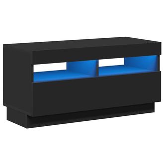 vidaXL Mueble De Tv Con Luces Led Negro 80x35x40 Cm Vidaxl
