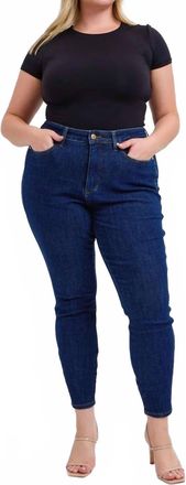 Judy Blue Mid Rise Tummy Control Classic Skinny Jeans - Plus In Dark Wash