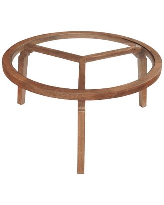 LR Home Lr Home Mercer Solid Wood & Glass Top Handmade Coffee Table