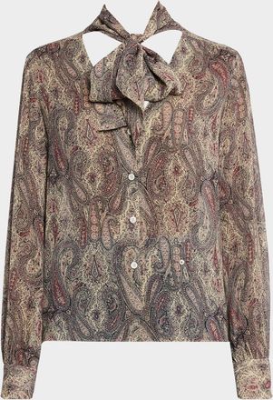 Frame Denim The Paisley Silk Blouse