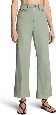 Spanx SPANXsupersmooth Crop Easy Flare Stretch Twill Pants in Sage Brush at Nordstrom, Size 2X