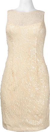 Sue Wong Sleeveless Bateau Neckline Sequin Dress In White