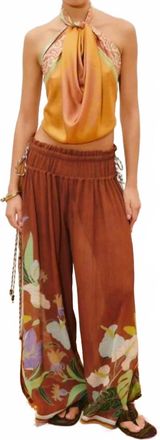 Alemais Alfie Ruched Pant In Floral Placement Print
