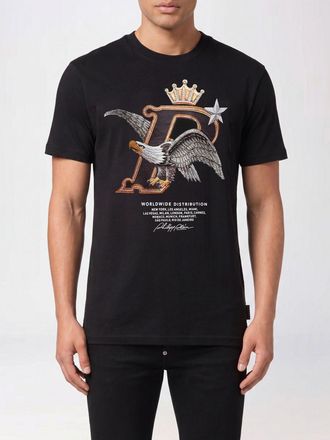Philipp Plein T-shirt in cotone con logo e strass