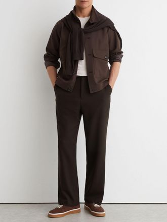 Reiss Brown Found Fit Stretch Drawstring Trousers, 34