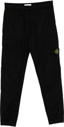 Stone Island Black Cotton Cargo Trousers