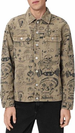 AllSaints Sherb Canvas Shacket in Sand Brown at Nordstrom, Size Medium