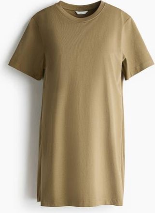 H&M Mama T-shirt Nursing Dress in Khaki Green at Nordstrom, Size Xx-Large