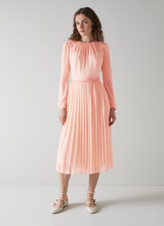 L.k. Bennett Womens Avery Dresses, Pink/Cream - Size 14 UK