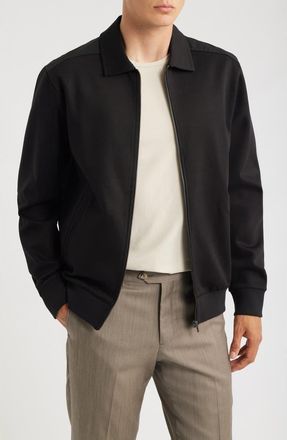 BOSS Sigmon Zip Shirt Jacket in Black at Nordstrom, Size Xx-Large