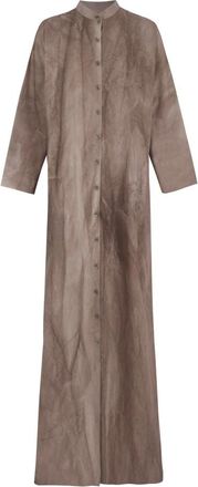 Cortana Cacao Maltinto Overhemdjurk - Dames - Shirt Kleedjes - Bruin - L - Katoen - Kleedjes