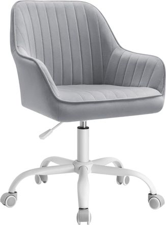 Songmics Silla giratoria de oficina con altura ajustable de color gris paloma