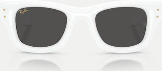 Ray-Ban A$AP Rocky - Wayfarer Puffer - Occhiali da sole squadrati bombati bianchi con lenti nere-Bianco