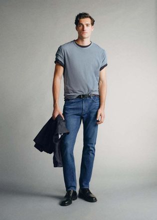 Mango Jeans slim fit in denim Candiani blu scuro - Uomo - 46 - MANGO MAN
