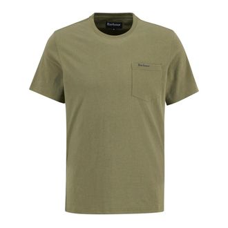 Barbour T-Shirts, male, Green, Size: XL Sports T-shirt