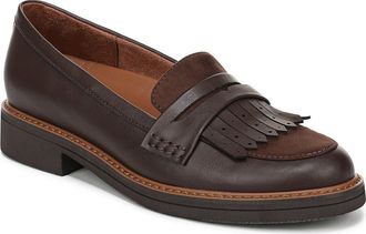 Naturalizer Pacey Kiltie Fringe Loafer - Wide Width Available in Brown Fabric /Faux Leather at Nordstrom Rack, Size 6.5