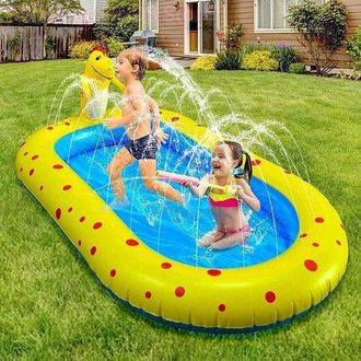 No Brand Piscina Hinchable Con Forma De Dinosaurio Y Fuente Incorporada Para Ni&ntilde;os