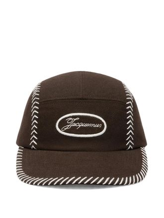 Jacquemus Cappello da baseball Casco - Marrone