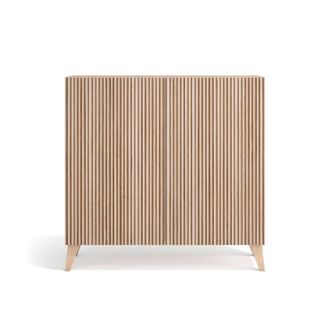 HERDASA Zapatero melamina roble claro puertas efecto vallado claro 87x90x27cm