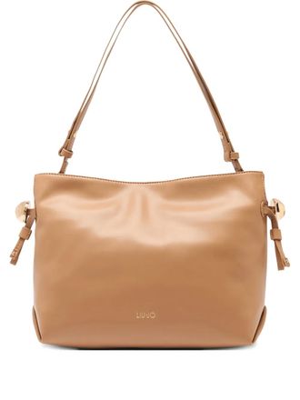 Liu Jo Riccy medium logo lettering drawstring shoulder bag - Neutrals