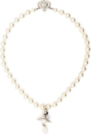 Vivienne Westwood Parel Drop Choker Ketting - Dames - Kettingen - Geel - ONE Size - Accessoires