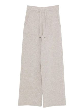 Max Mara drawstring-waist track pants - women - Wool/Cashmere - M - Neutrals